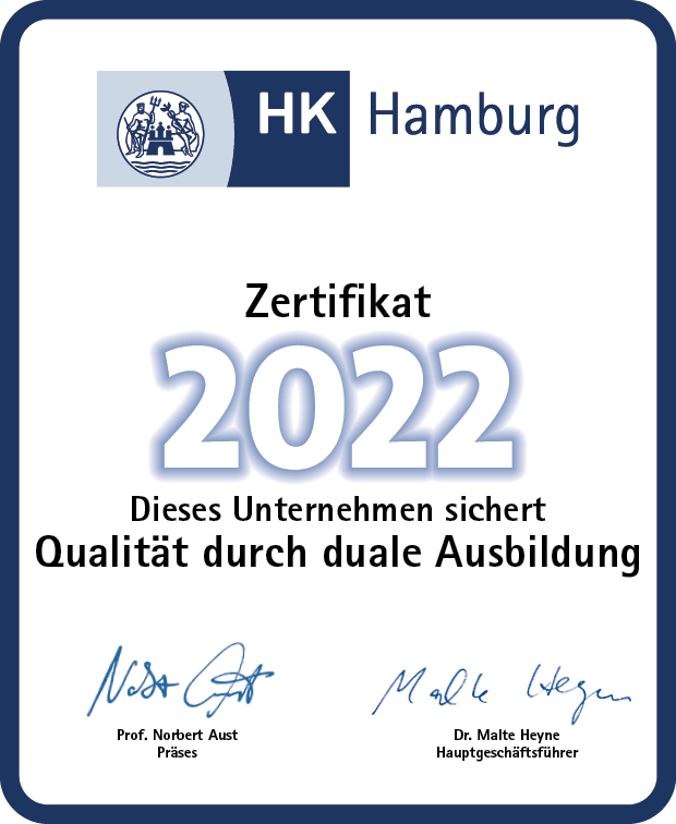 Handelskammer Hamburg Zertifikat 2022